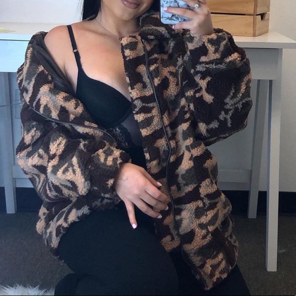 Camo teddy jacket